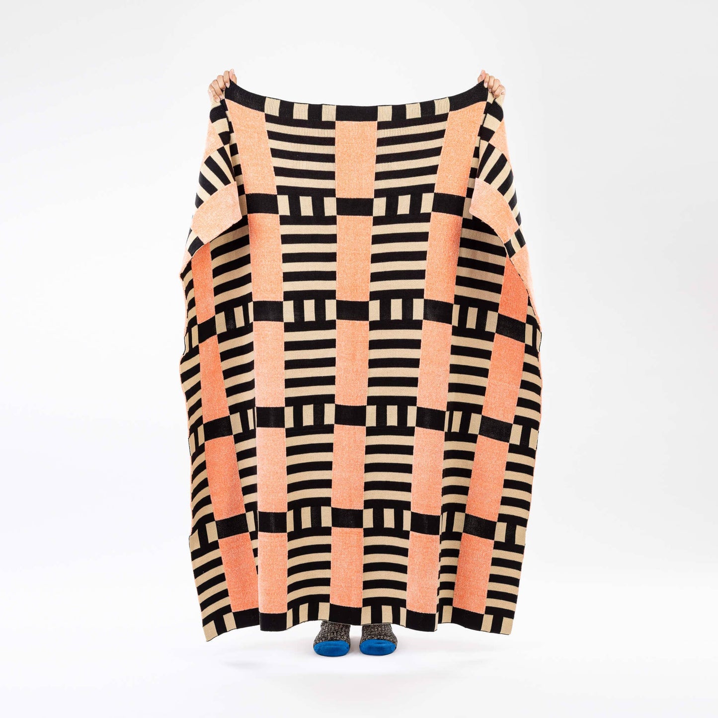 VERLOOP | knits - Tile Patch Chenille Throw: Peach - PMA Store at the Portland Museum of Art, Maine