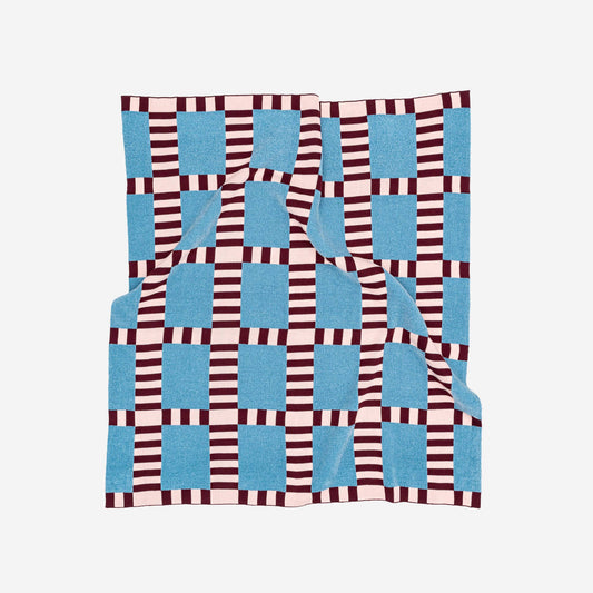 VERLOOP | knits - Tile Patch Chenille Throw: Stone Blue - PMA Store at the Portland Museum of Art, Maine