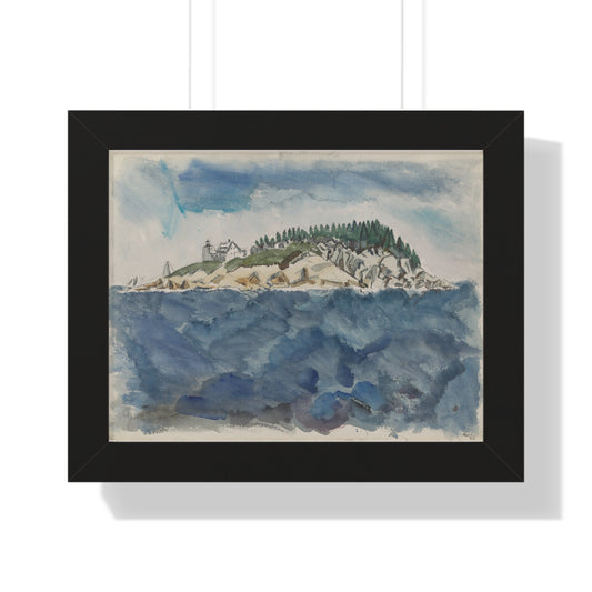 Deer Isle Series: Mark Island Lighthouse, 1928 by John Marin Framed Poster - PMA Store at the Portland Museum of Art, Maine