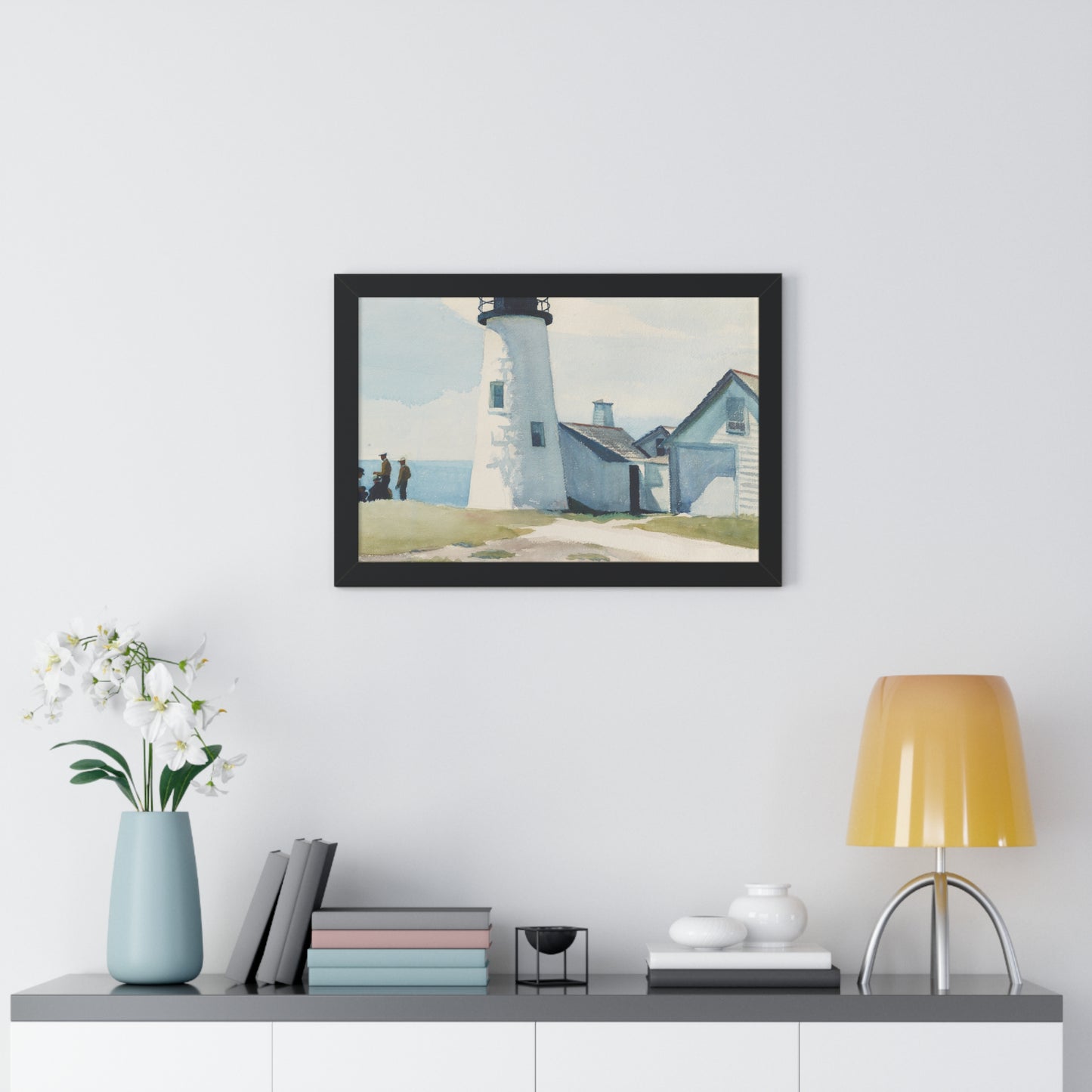 Pemaquid Light, 1929 by Edward Hopper Coastal Lighthouse Framed Poster | Nautical Wall Art Decoration - PMA Store at the Portland Museum of Art, Maine