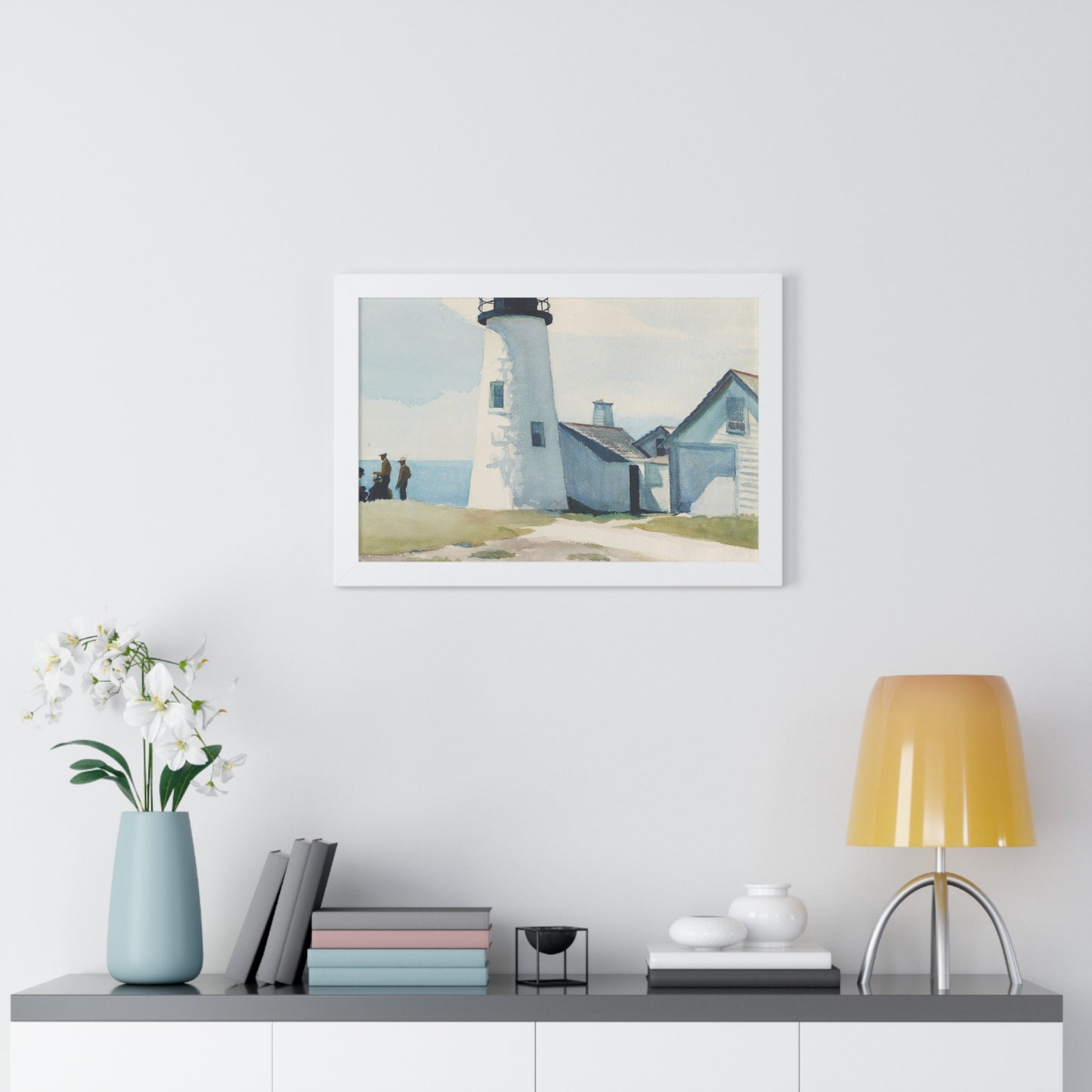 Pemaquid Light, 1929 by Edward Hopper Coastal Lighthouse Framed Poster | Nautical Wall Art Decoration - PMA Store at the Portland Museum of Art, Maine