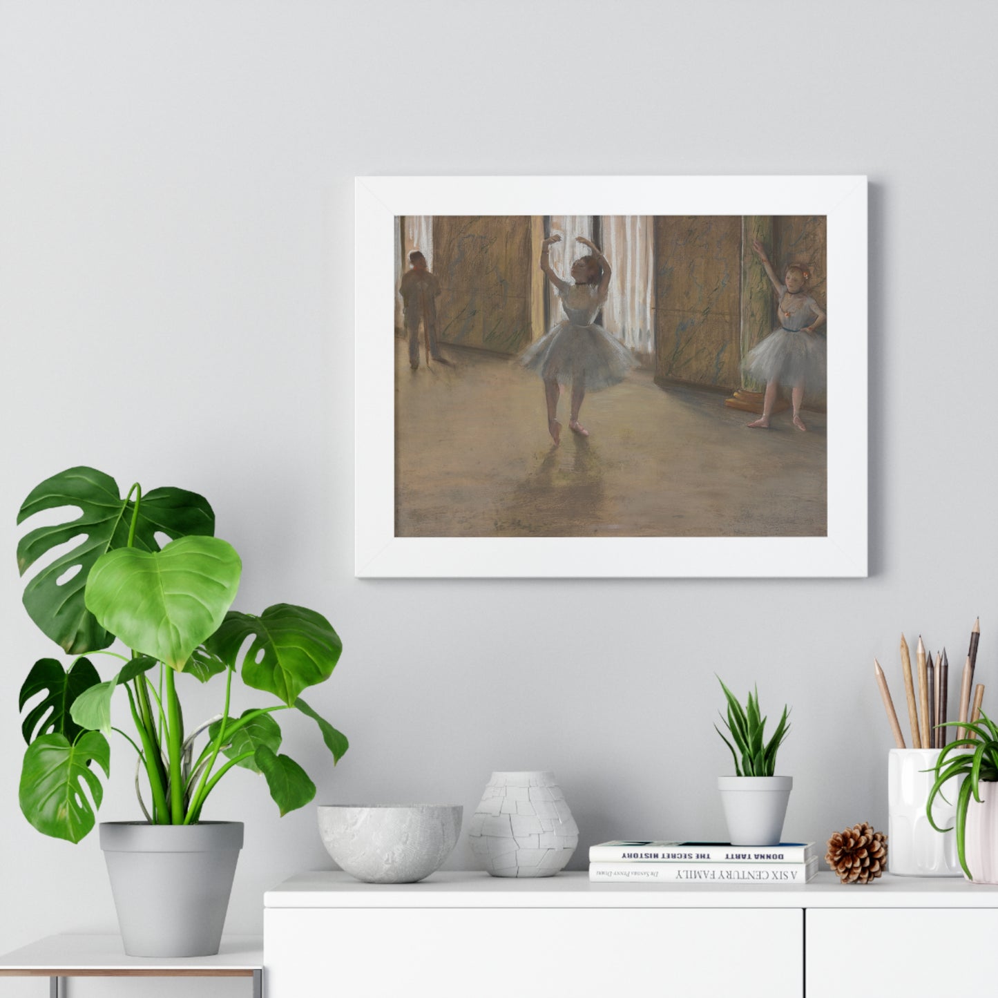 The Dancing Lesson, Circa 1877 by Degas Elegant Ballerina Framed Poster for Dance Enthusiasts