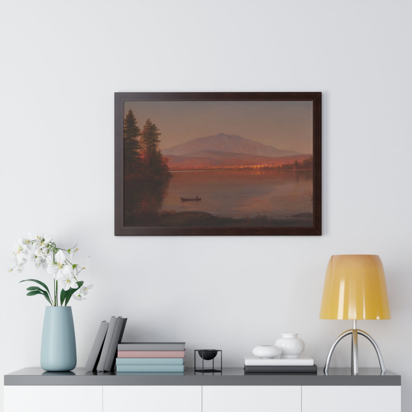 Mount Katahdin from Millinocket Camp by Frederic Edwin Church Serene Landscape Framed Poster | Wall Art, Home Decor, Nature Scene, Gift Idea, Office Decor, Rustic Style - PMA Store at the Portland Museum of Art, Maine