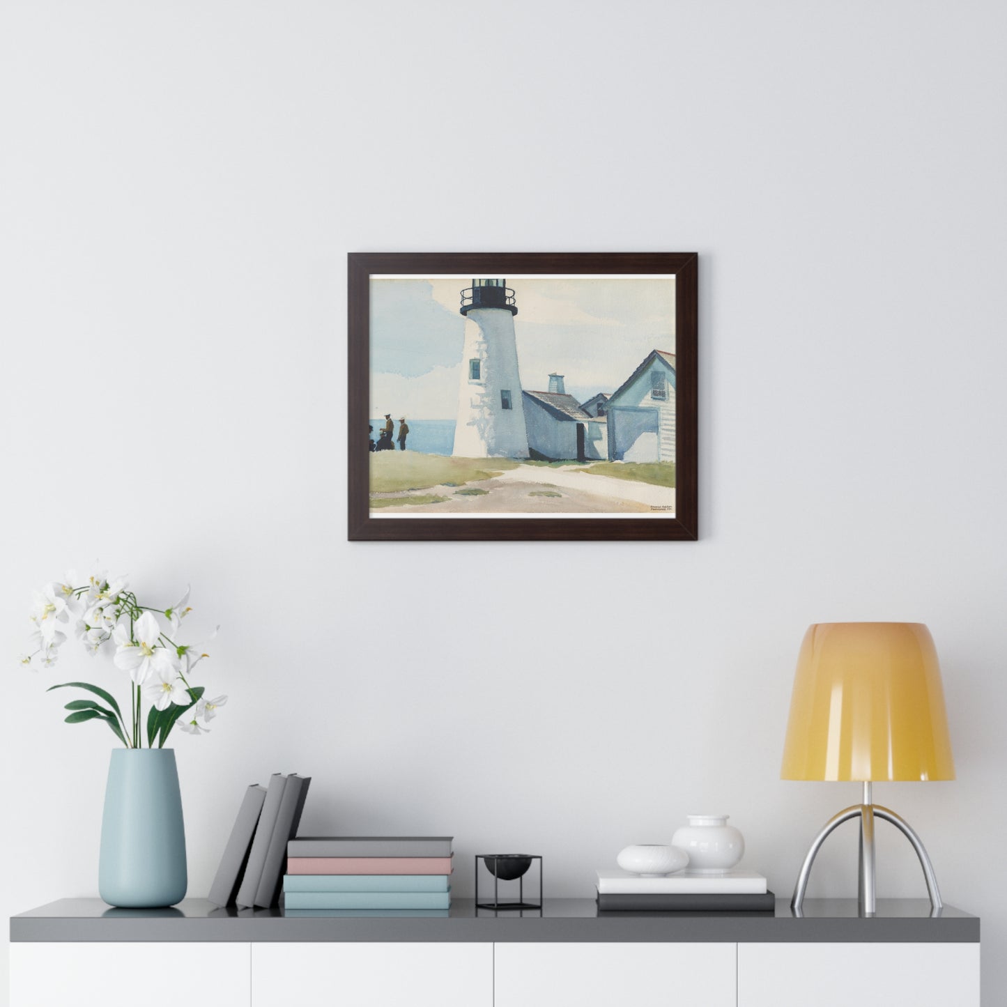 Pemaquid Light, 1929 by Edward Hopper Coastal Lighthouse Framed Poster | Nautical Wall Art Decoration - PMA Store at the Portland Museum of Art, Maine