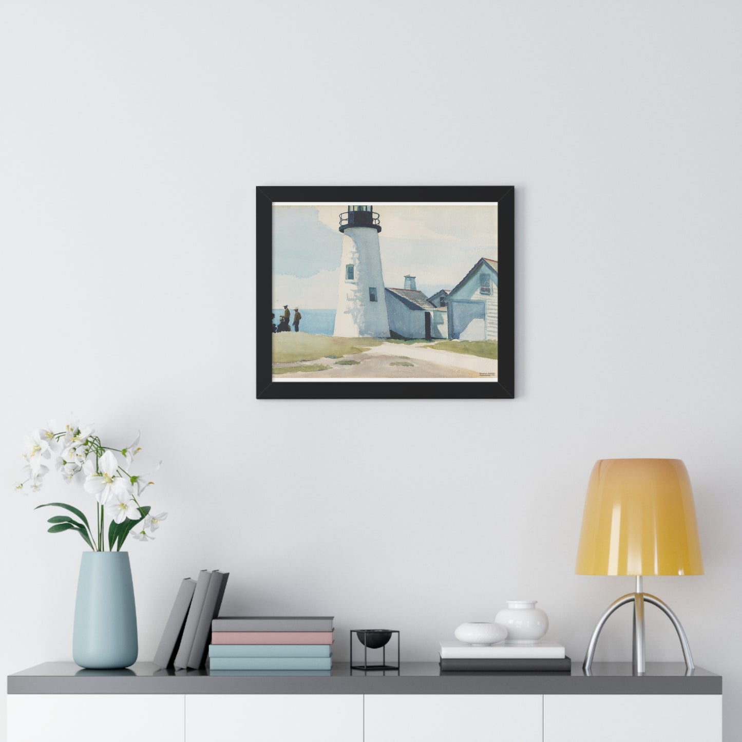 Pemaquid Light, 1929 by Edward Hopper Coastal Lighthouse Framed Poster | Nautical Wall Art Decoration - PMA Store at the Portland Museum of Art, Maine
