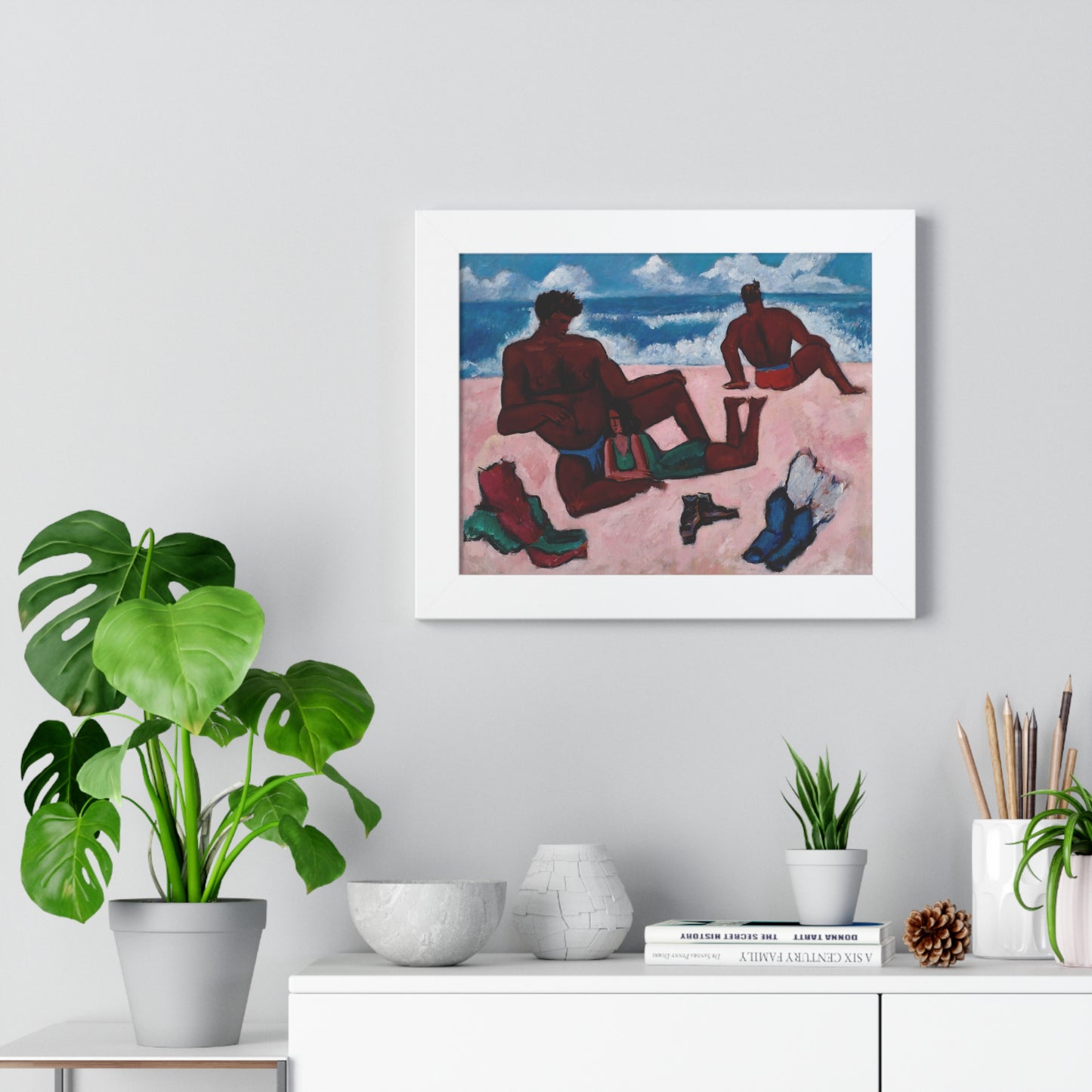 On the Beach by Marsden Hartley Framed Poster - Relaxing Seaside Art for Home Decor - PMA Store at the Portland Museum of Art, Maine