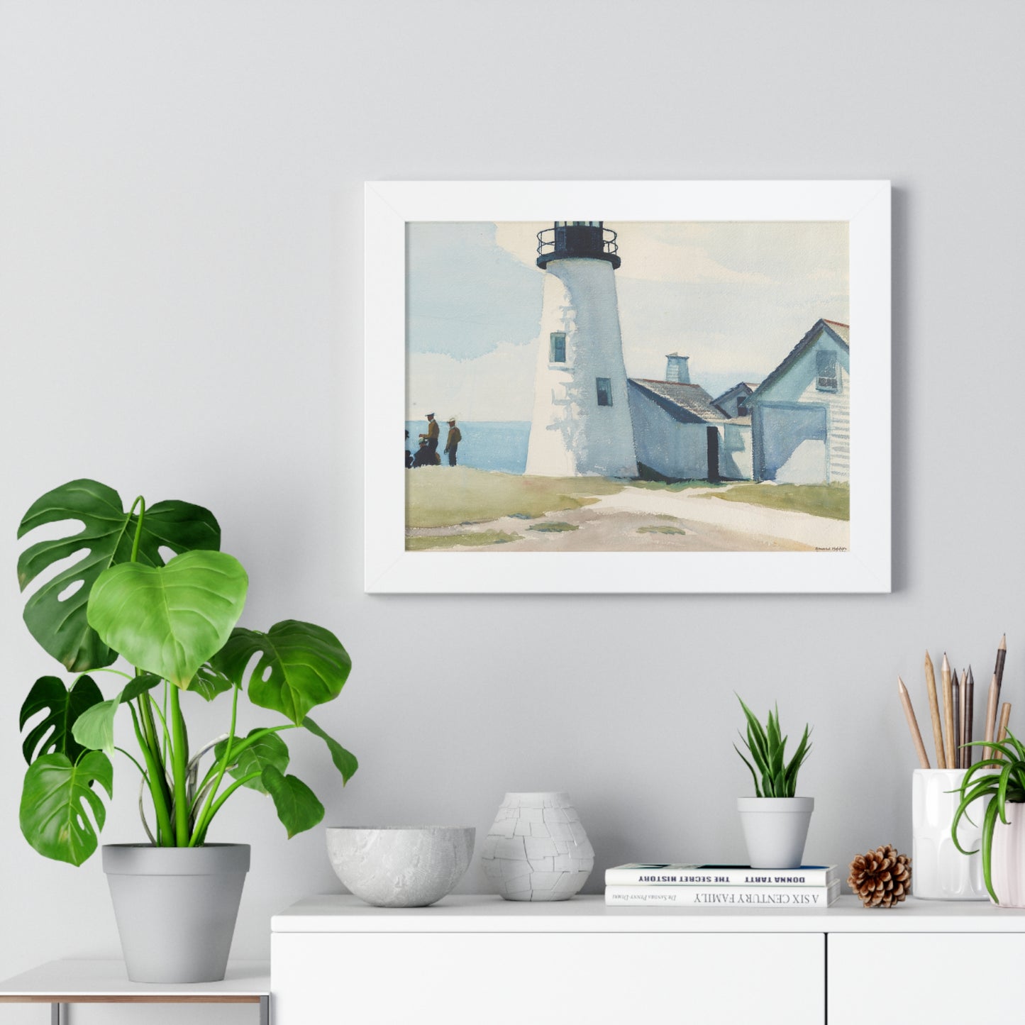 Pemaquid Light, 1929 by Edward Hopper Coastal Lighthouse Framed Poster | Nautical Wall Art Decoration - PMA Store at the Portland Museum of Art, Maine