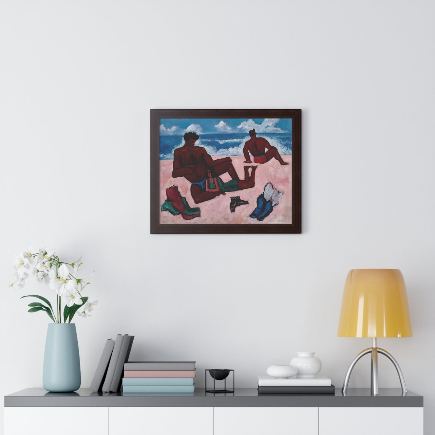 On the Beach by Marsden Hartley Framed Poster - Relaxing Seaside Art for Home Decor - PMA Store at the Portland Museum of Art, Maine