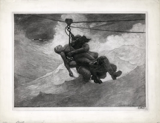 Winslow Homer The Life Line Etching PMA Poster 18 x 24