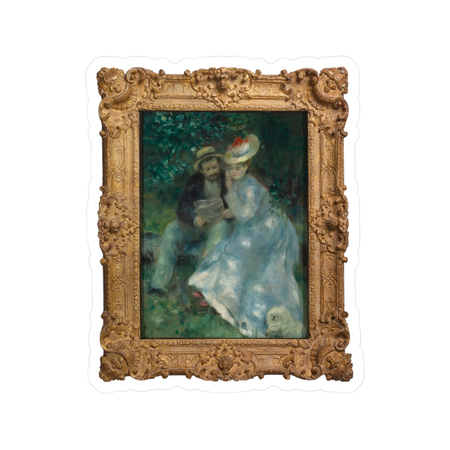 Pierre-Auguste Renoir Vinyl Decal Sticker - Framed Couple Design - PMA Store at the Portland Museum of Art, Maine