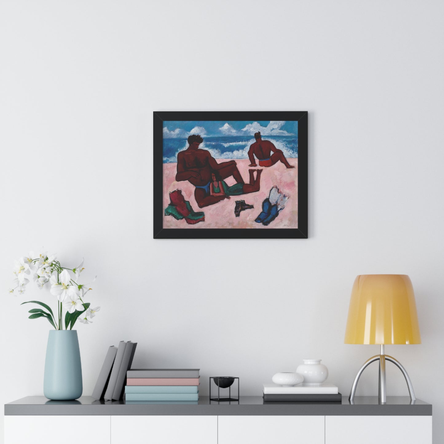 On the Beach by Marsden Hartley Framed Poster - Relaxing Seaside Art for Home Decor - PMA Store at the Portland Museum of Art, Maine