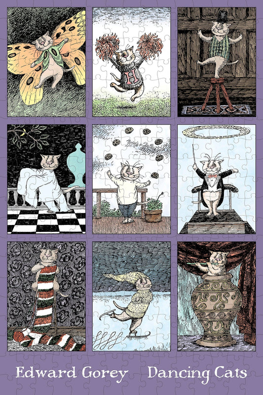 Pomegranate - Edward Gorey: Dancing Cats 300-Piece Jigsaw Puzzle - PMA Store at the Portland Museum of Art, Maine