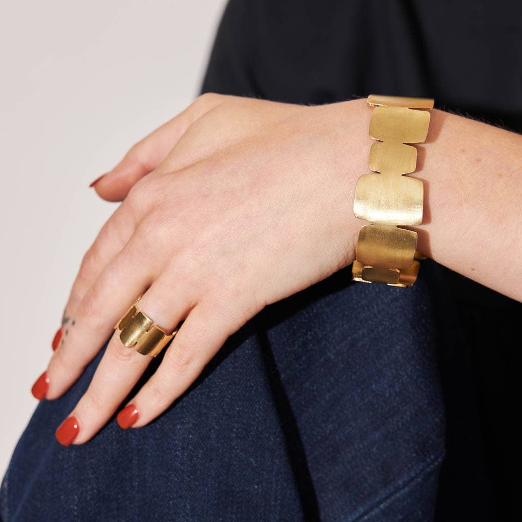 MULXIPLY - Mod Cairn Adjustable Cuff Bracelet - Brass - PMA Store at the Portland Museum of Art, Maine