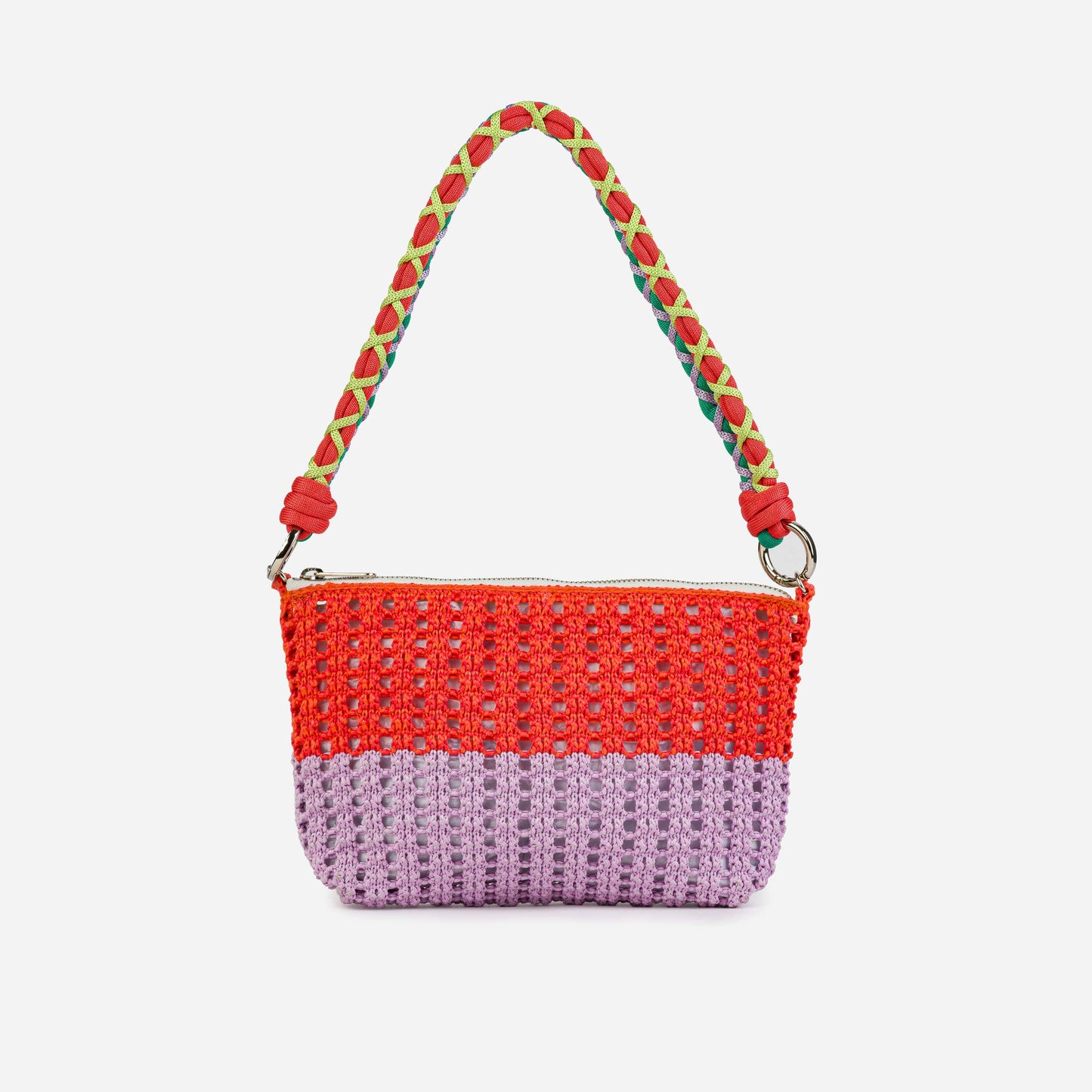 Colorblock Raffia Zip Bag: Golden Olive Cobalt - PMA Store at the Portland Museum of Art, Maine
