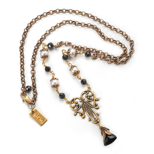 NoMonet - Vintage Brass Necklace: April Fool for Love Necklace - PMA Store at the Portland Museum of Art, Maine