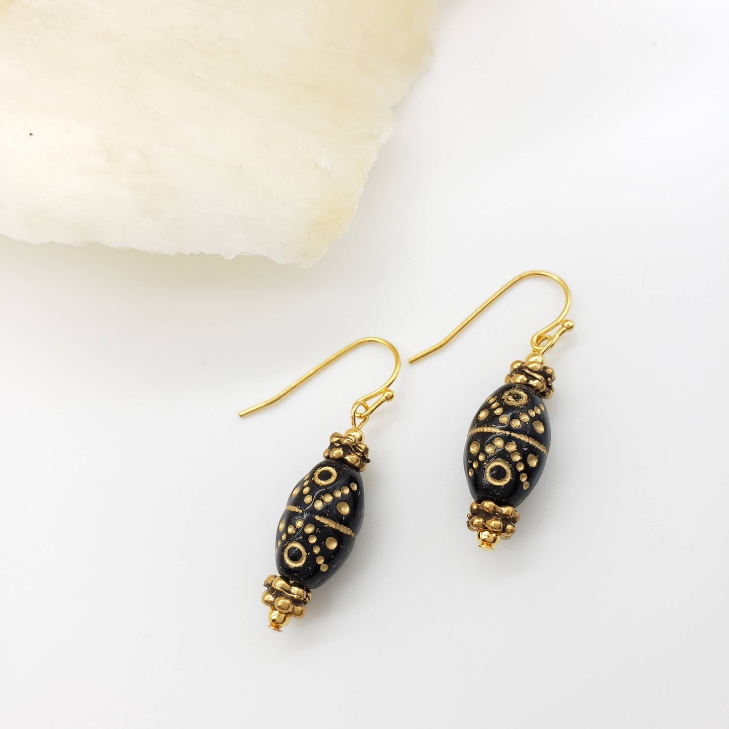 Klimt Inspired Gold Flecked Earrings - PMA Store at the Portland Museum of Art, Maine