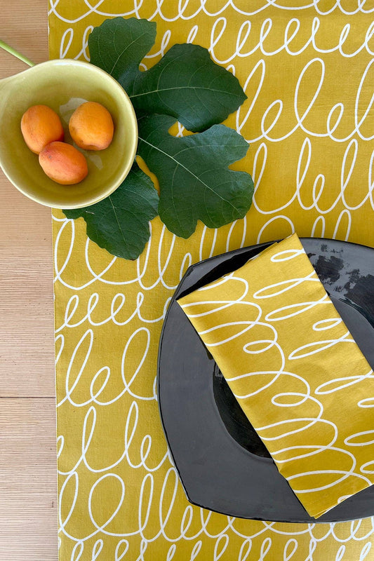 Table Runner: Widget Brick/Greige - PMA Store at the Portland Museum of Art, Maine