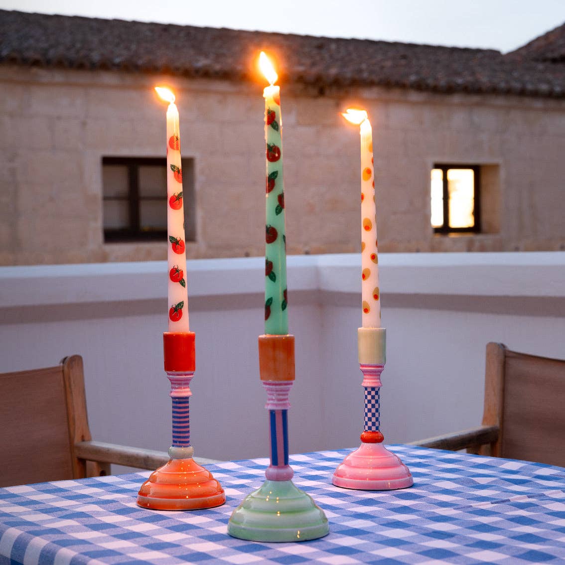 Olive Taper Dinner Candles | 2 Pack | Summer Decor | - PMA Store at the Portland Museum of Art, Maine