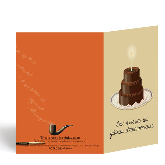 "This is not a birthday cake" birthday card : Recycled white envelopes - PMA Store at the Portland Museum of Art, Maine