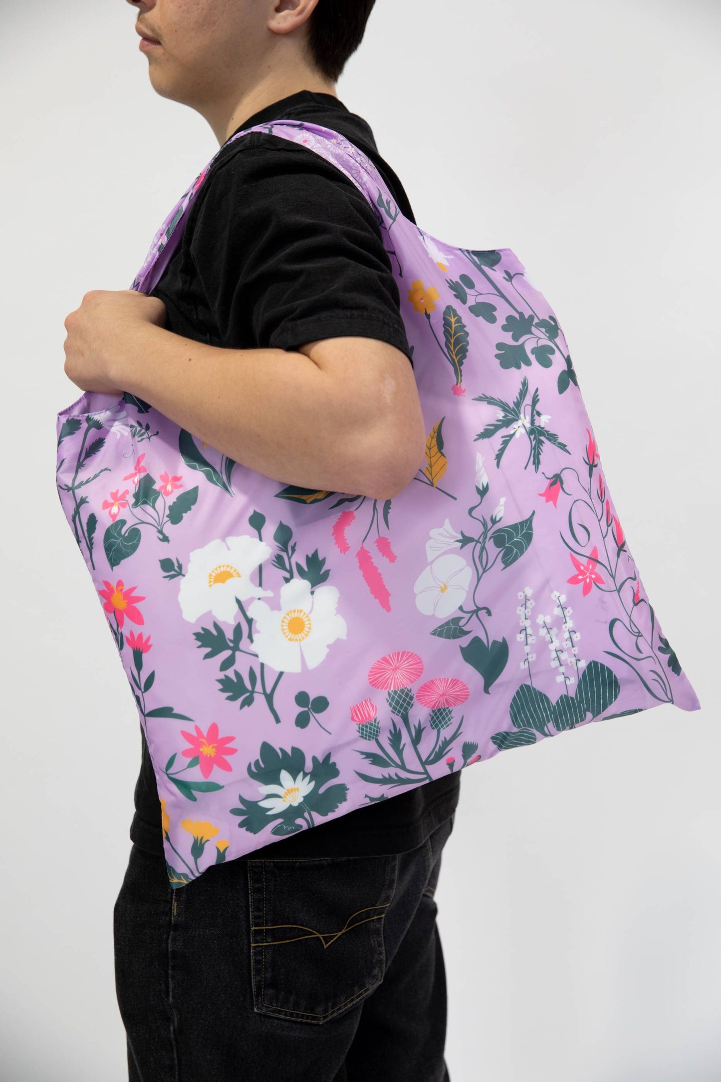 Yellow Owl Workshop - Floral Art Sack by Banquet Workshop - Reusable Tote Bag - PMA Store at the Portland Museum of Art, Maine