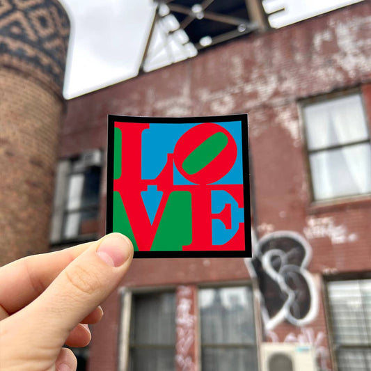 Apply Stickers - LOVE by Robert Indiana - Die-Cut Sticker (Valentines) - PMA Store at the Portland Museum of Art, Maine