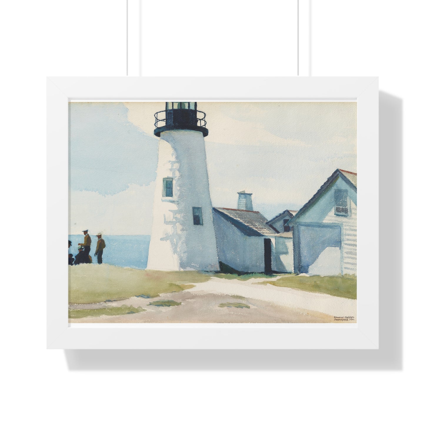 Pemaquid Light, 1929 by Edward Hopper Coastal Lighthouse Framed Poster | Nautical Wall Art Decoration - PMA Store at the Portland Museum of Art, Maine