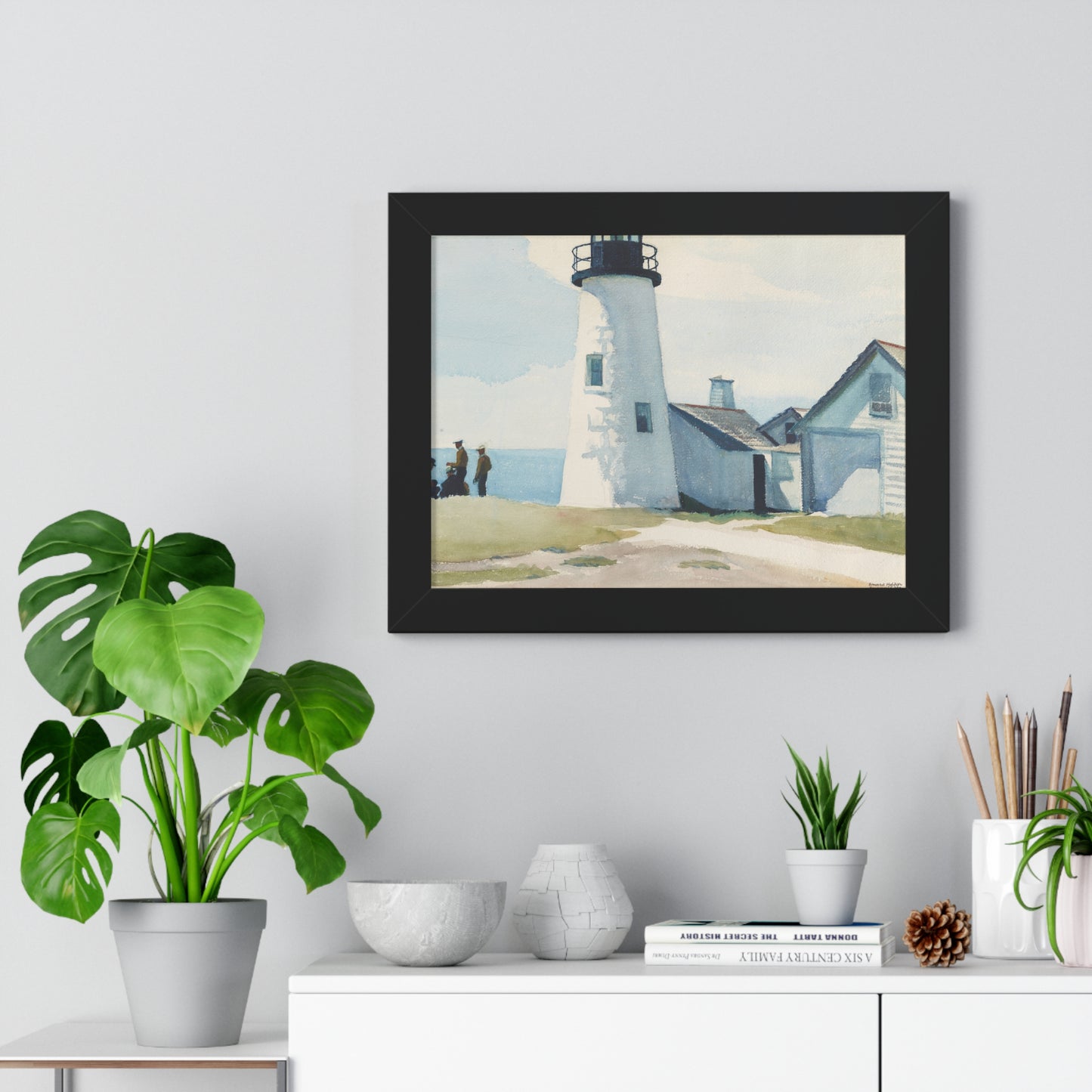 Pemaquid Light, 1929 by Edward Hopper Coastal Lighthouse Framed Poster | Nautical Wall Art Decoration - PMA Store at the Portland Museum of Art, Maine