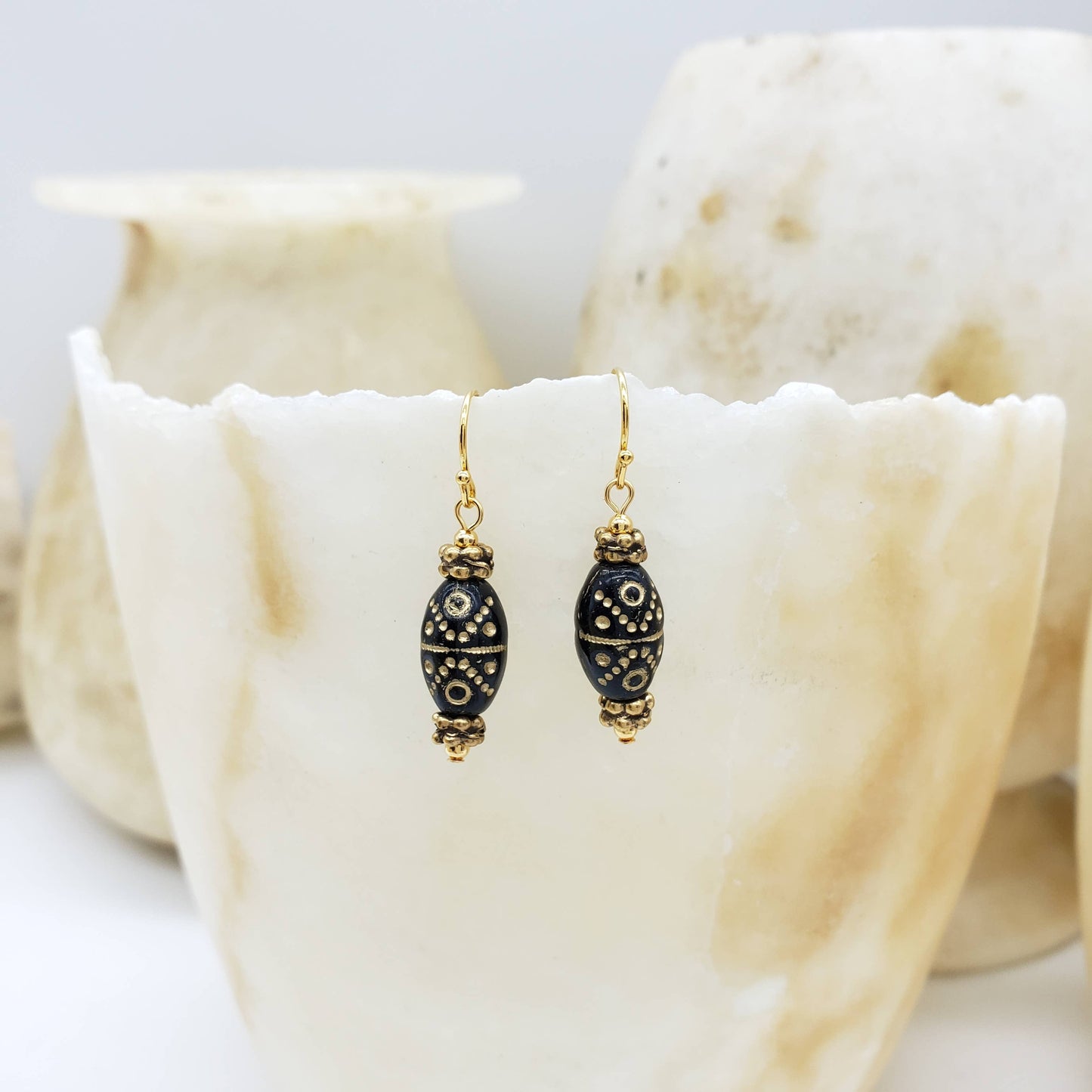 Klimt Inspired Gold Flecked Earrings - PMA Store at the Portland Museum of Art, Maine