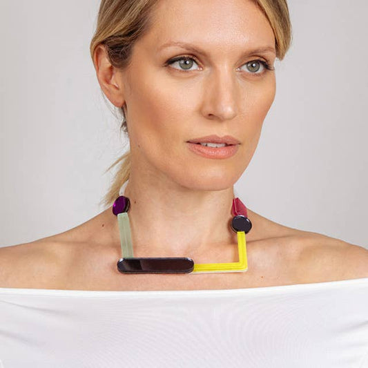 NEW Impulse Necklace - O: Royal Green Gold Rose and Beige - PMA Store at the Portland Museum of Art, Maine