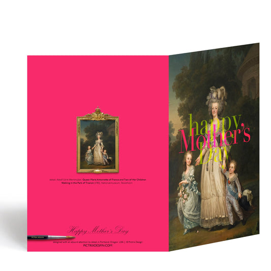 "Happy Mother's Day" (Marie Antoinette) A6 card : Recycled white envelopes - PMA Store at the Portland Museum of Art, Maine
