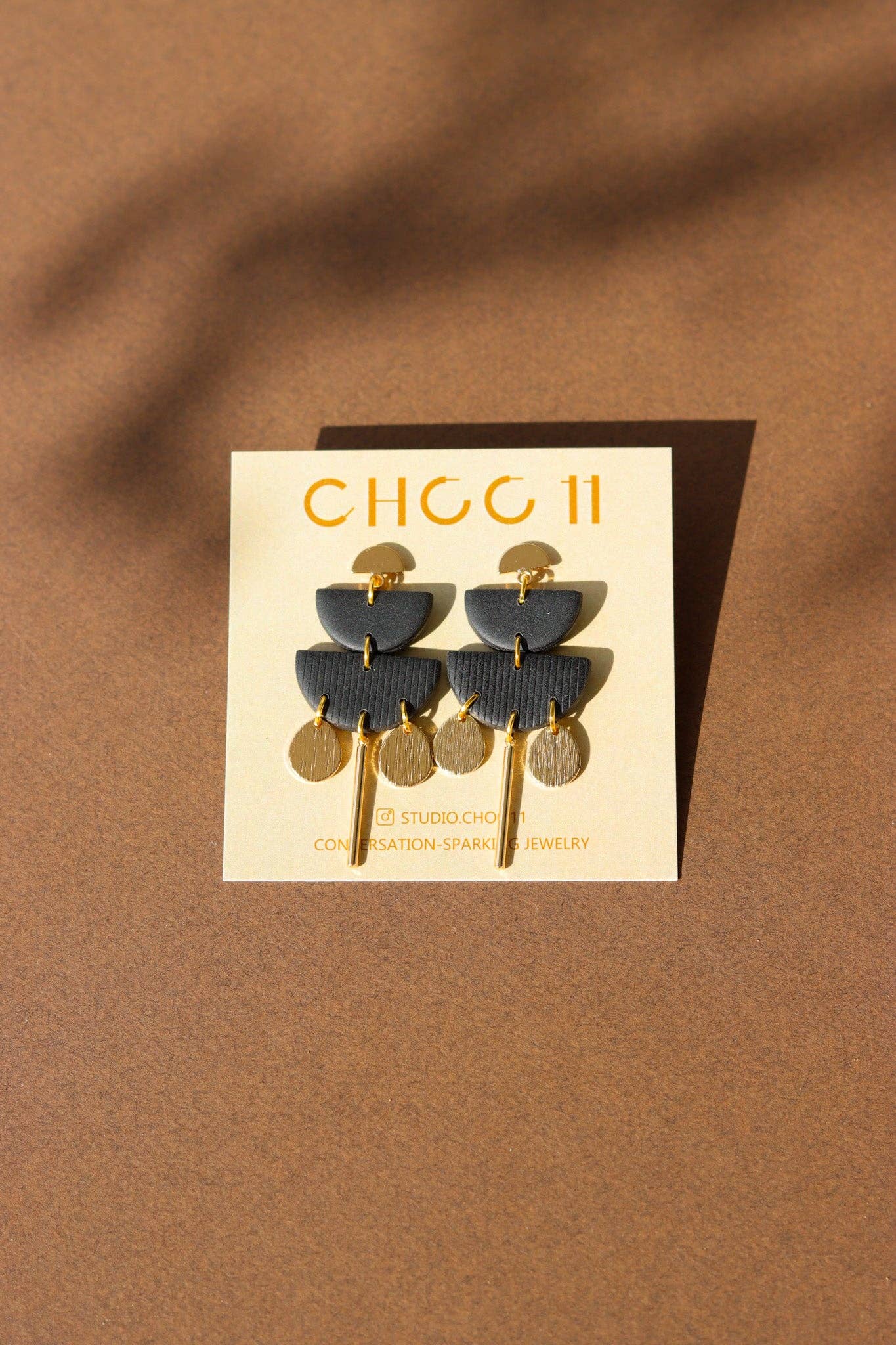 KAYLA EARRINGS // GOLD TONE: Tea Leaf - PMA Store at the Portland Museum of Art, Maine