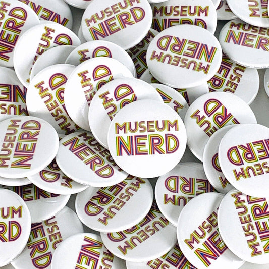 Museum Nerd Classic White Button - PMA Store at the Portland Museum of Art, Maine