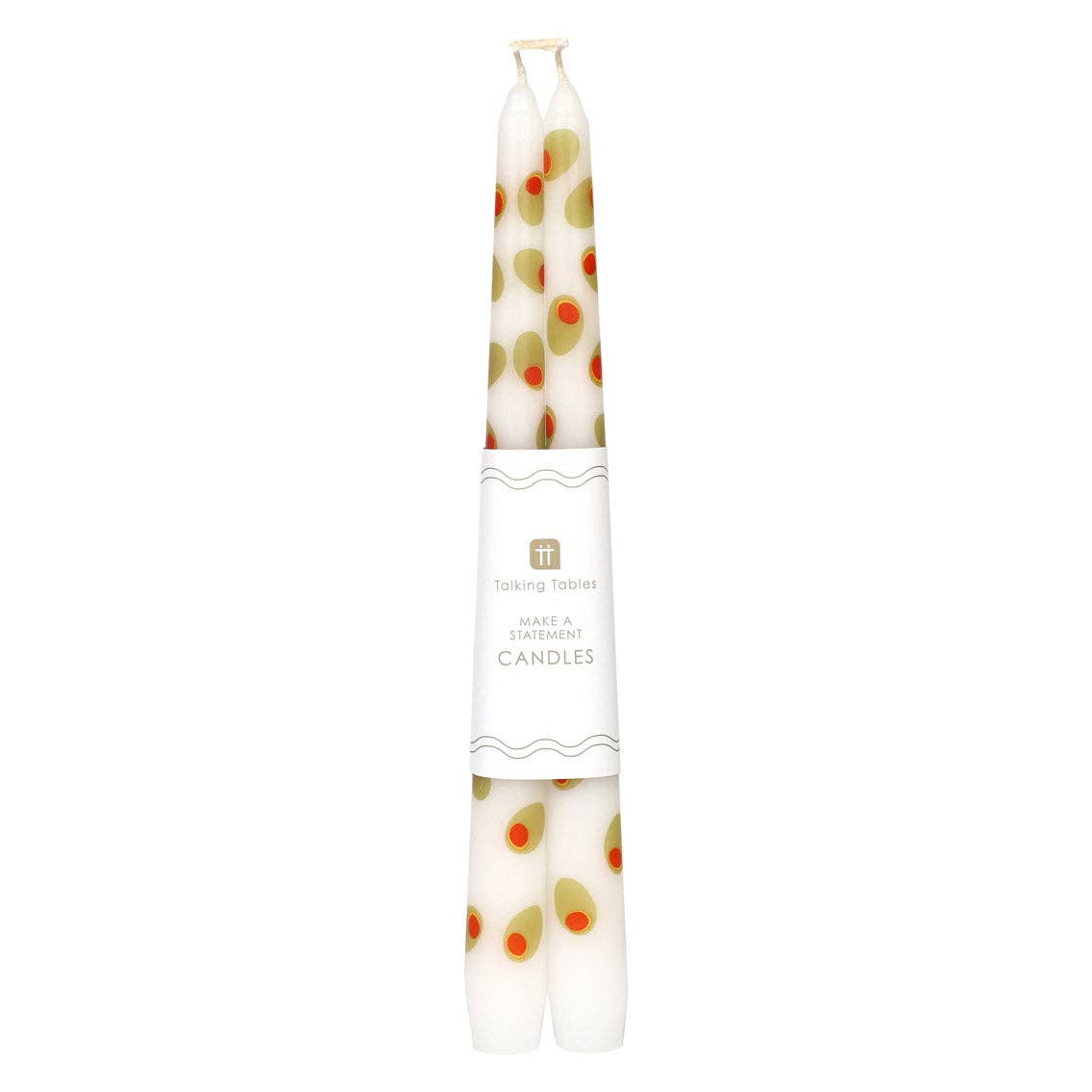 Olive Taper Dinner Candles | 2 Pack | Summer Decor | - PMA Store at the Portland Museum of Art, Maine