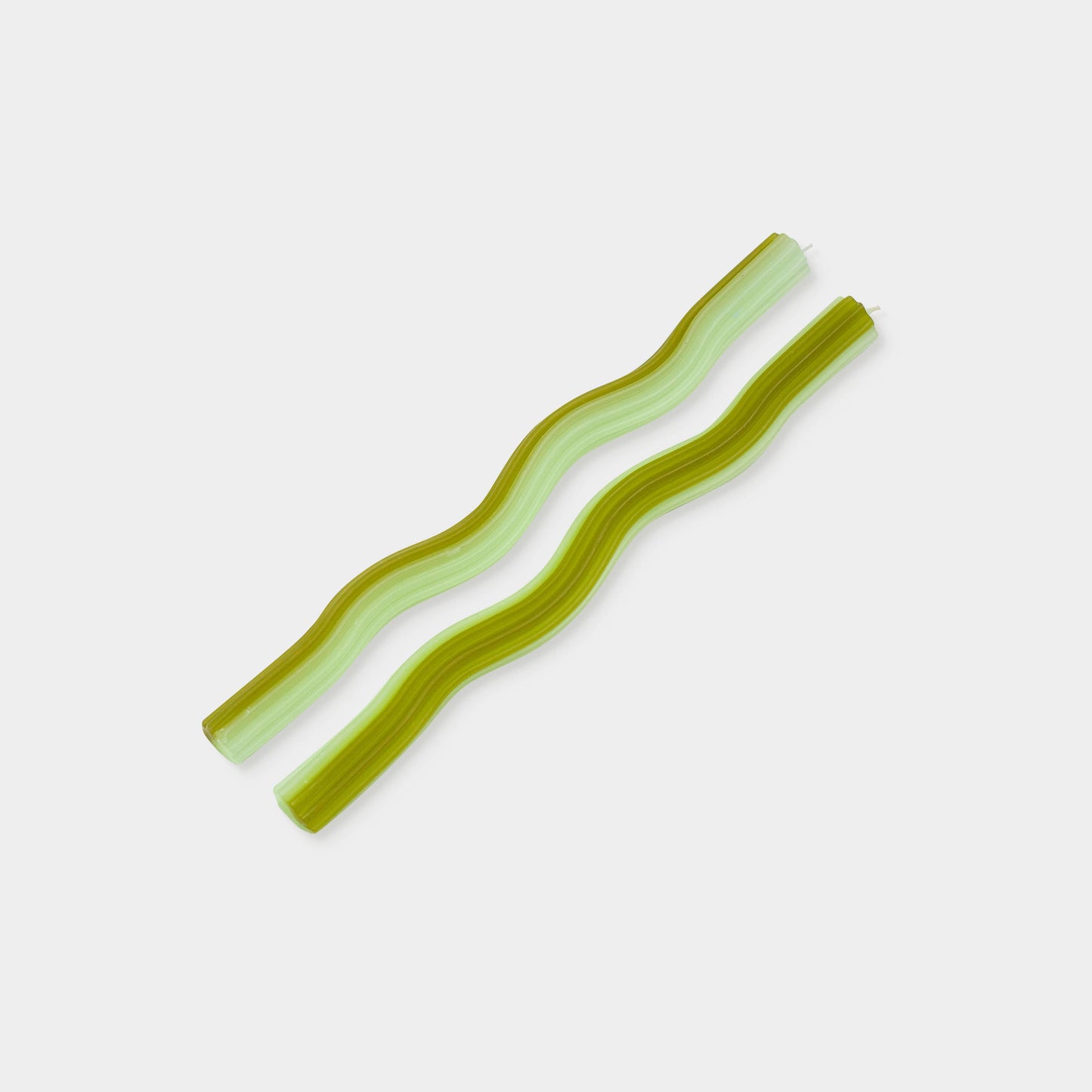 Wiggle Candles - Green (2 Pack) - 11" Vibrant Taper Candles - PMA Store at the Portland Museum of Art, Maine