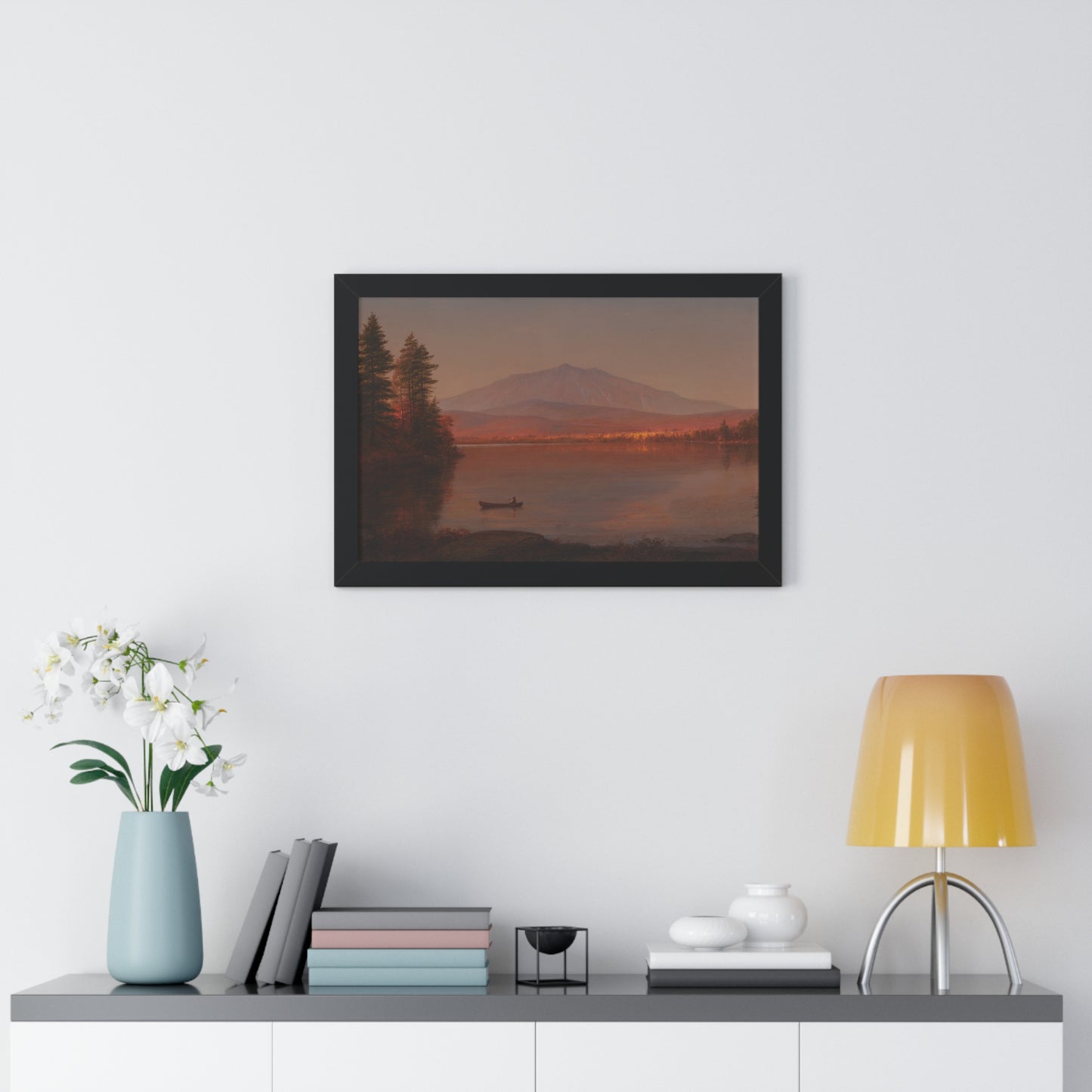 Mount Katahdin from Millinocket Camp by Frederic Edwin Church Serene Landscape Framed Poster | Wall Art, Home Decor, Nature Scene, Gift Idea, Office Decor, Rustic Style - PMA Store at the Portland Museum of Art, Maine