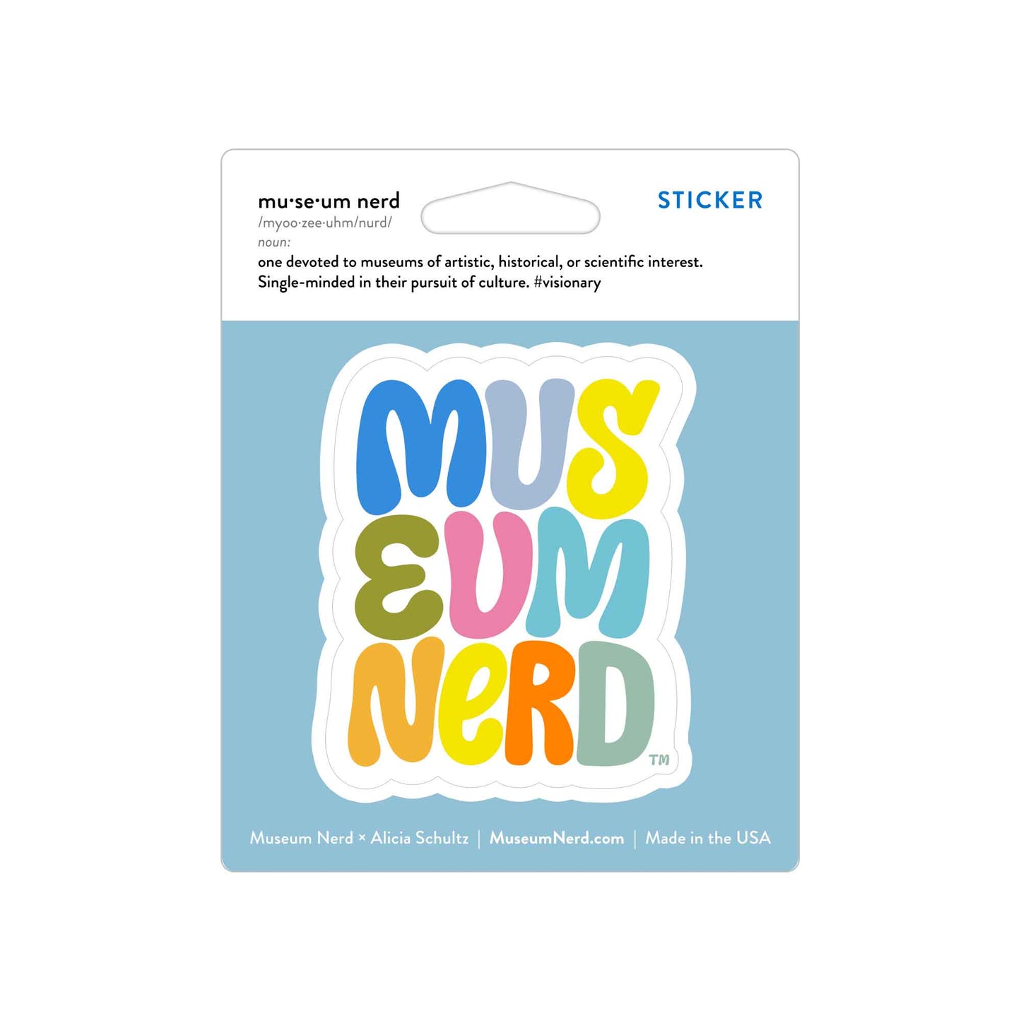 Museum Nerd x Alicia Schultz Sticker: Single - PMA Store at the Portland Museum of Art, Maine