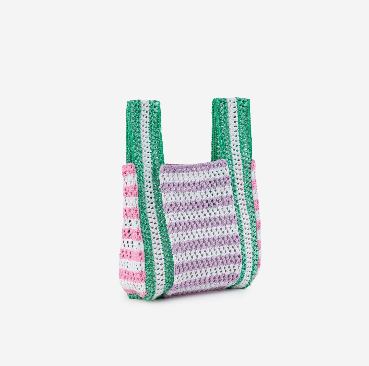 Stripe Mini Raffia Bag: Kelly Lilac - PMA Store at the Portland Museum of Art, Maine