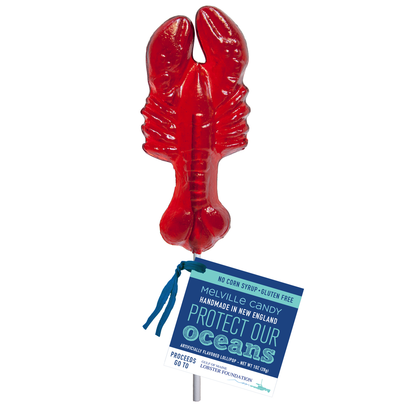 Melville Candy Company - "Gulf of Maine Lobster Foundation" Lobster Lollipops: 24 / Display Stand - PMA Store at the Portland Museum of Art, Maine