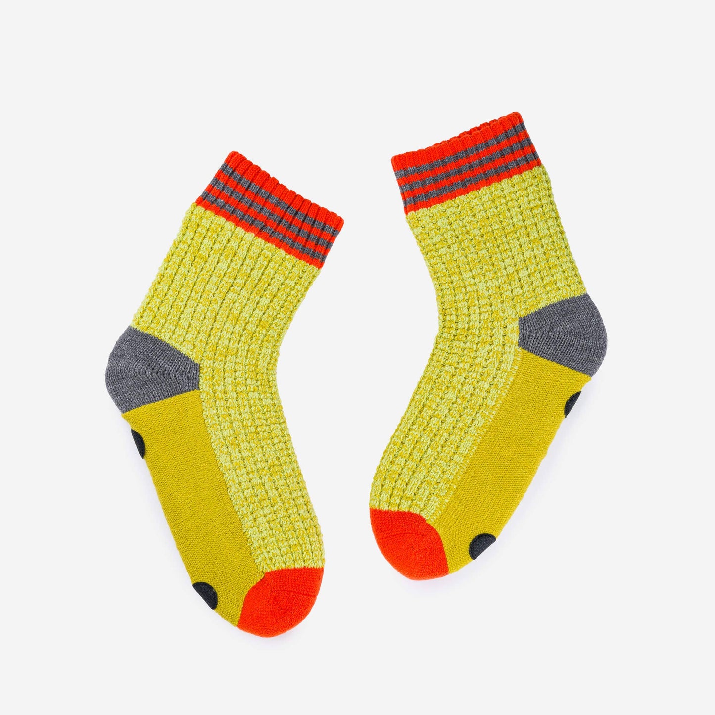 Varsity Knit House Socks: Golden Olive / L/XL - W 9.5-12.5<br>M 8-11 - PMA Store at the Portland Museum of Art, Maine