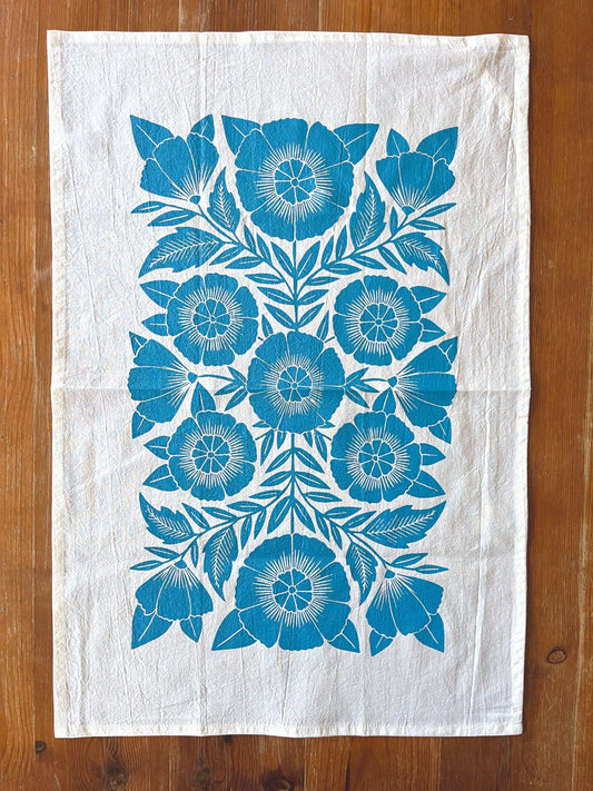 Katharine Watson - Blue Floral Tea Towel - PMA Store at the Portland Museum of Art, Maine