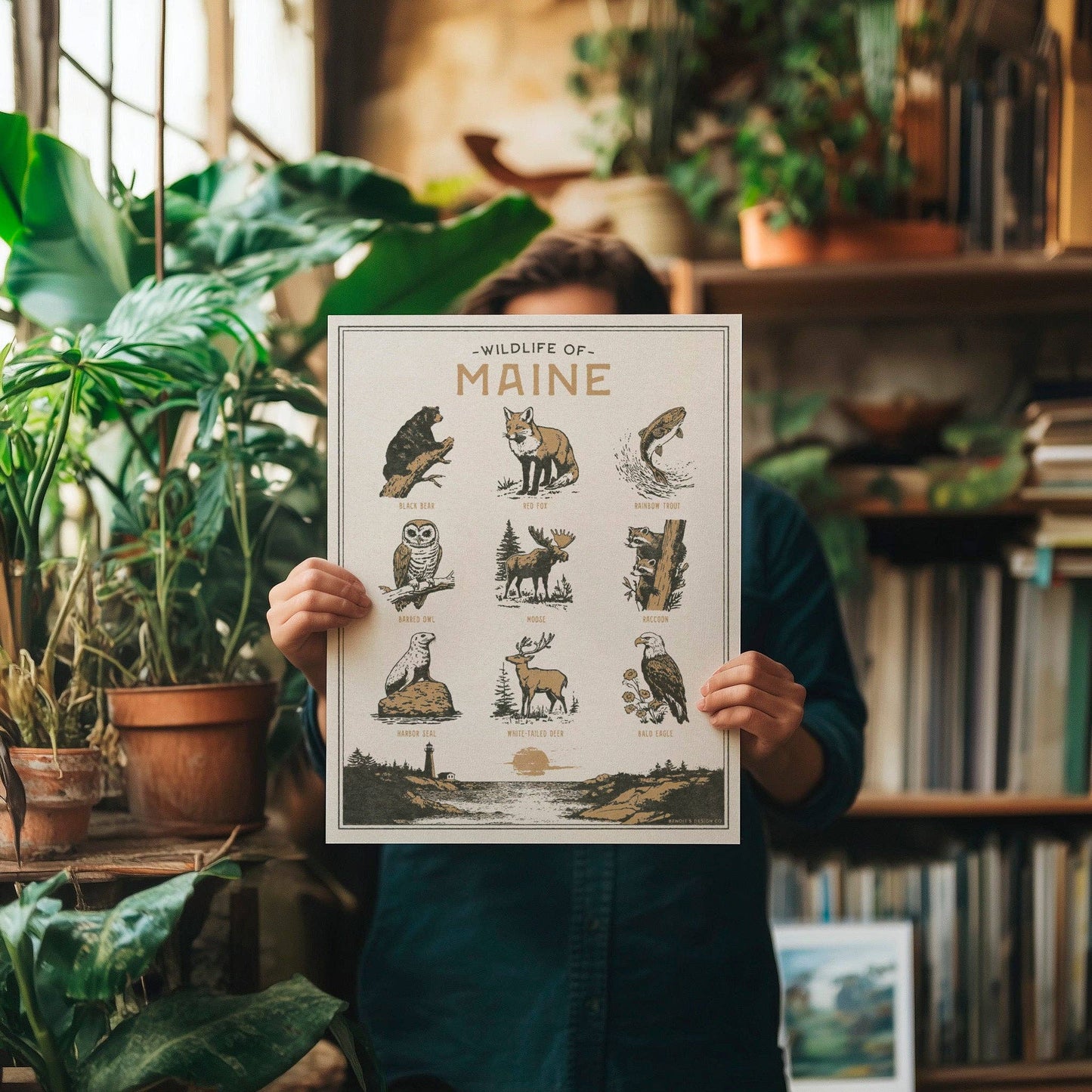 Benoit's Design Co. - Maine Wildlife Print: Unframed 8x10 Print - PMA Store at the Portland Museum of Art, Maine