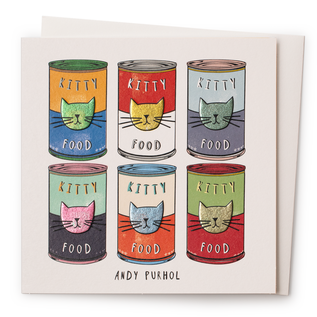 Nelson Line - Andy Purhol - Andy Warhol Cat Greeting Card - PMA Store at the Portland Museum of Art, Maine