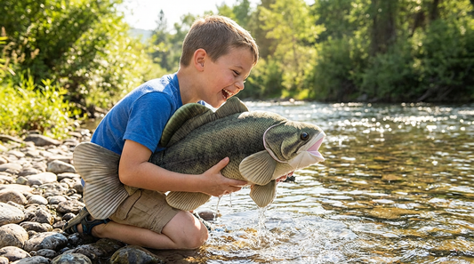 The Petting Zoo - River Fish Large Mouth Bass Medium 22" (56cm) - PMA Store at the Portland Museum of Art, Maine