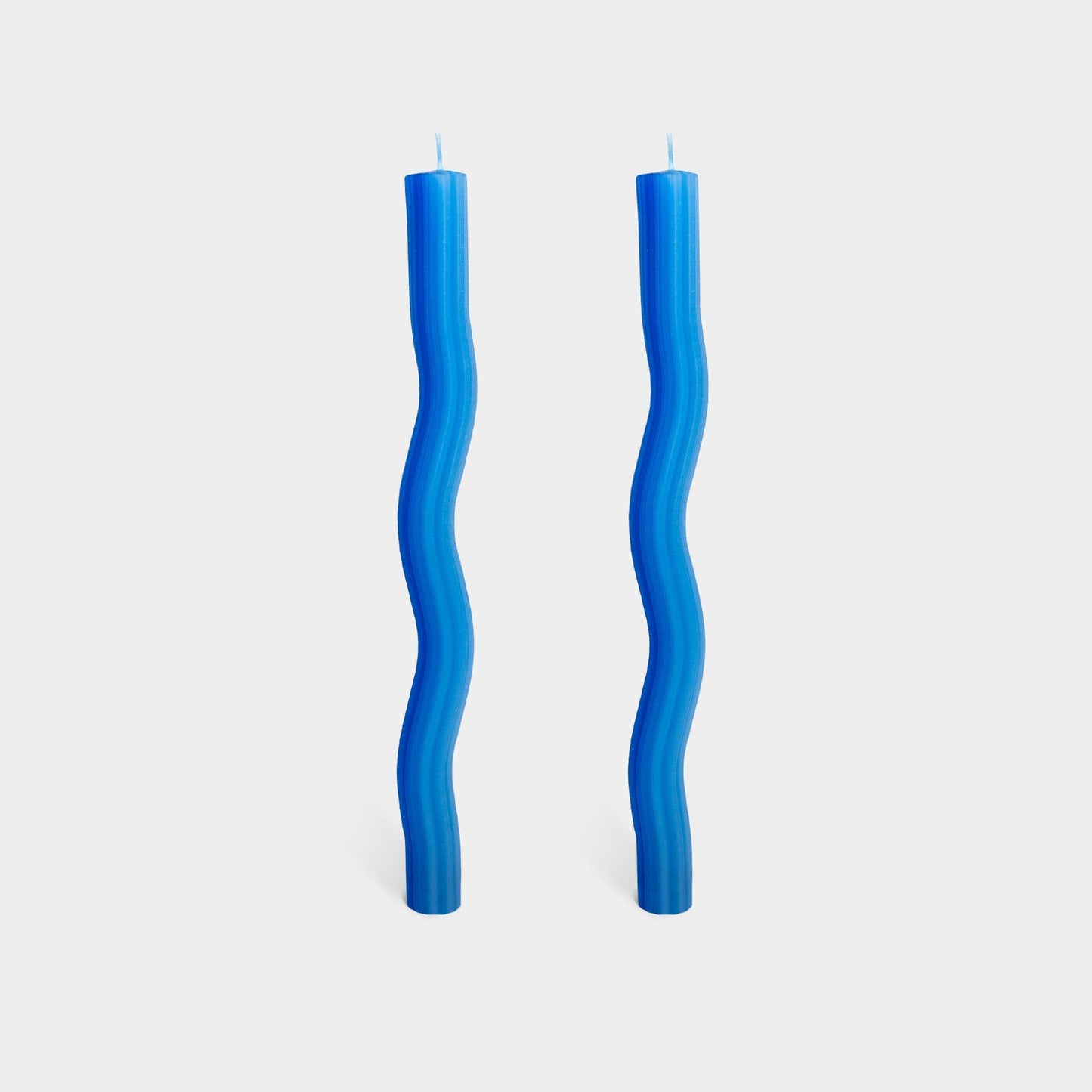 54 Celsius - Wiggle Candles - Blue (2 Pack) - 11" Vibrant Taper Candles - PMA Store at the Portland Museum of Art, Maine