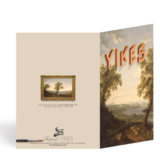 "Pastoral: YIKES" A6 greeting card : Recycled white envelopes - PMA Store at the Portland Museum of Art, Maine