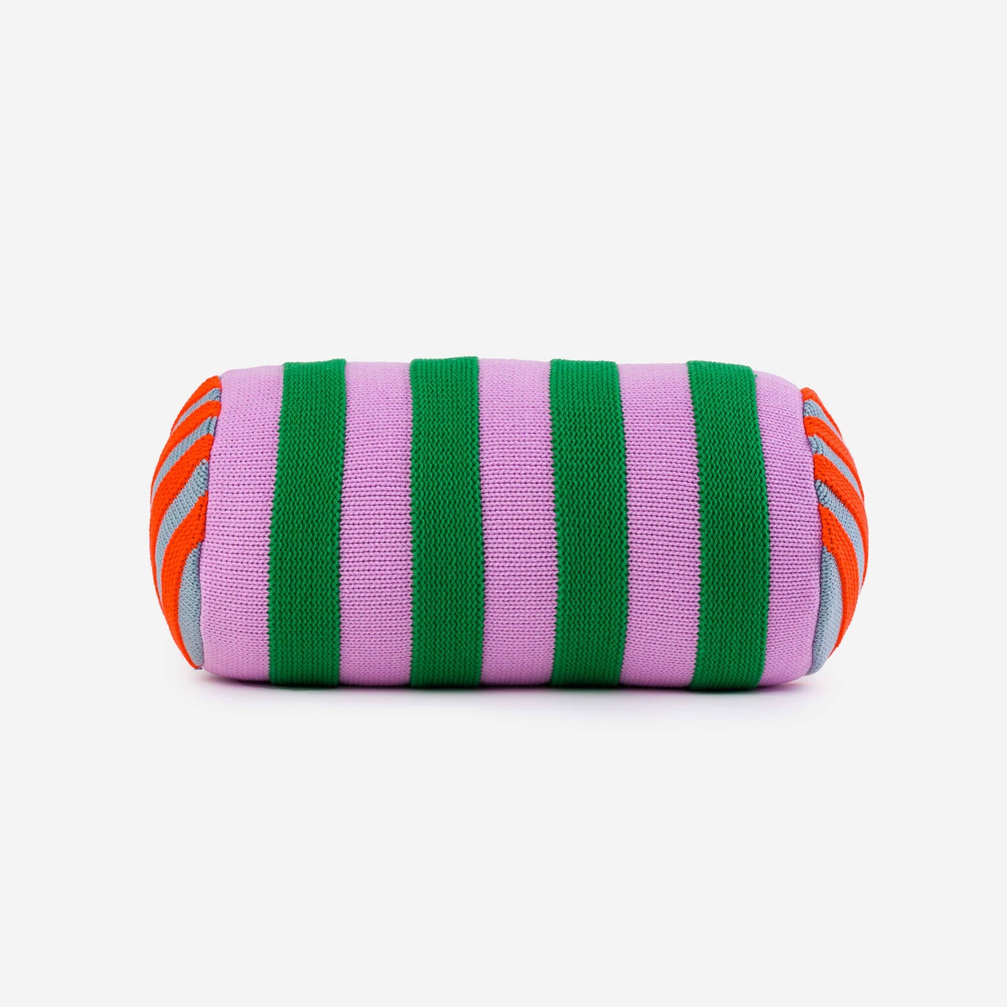 Super Stripe Bolster Pillow: Peach Cobalt - PMA Store at the Portland Museum of Art, Maine