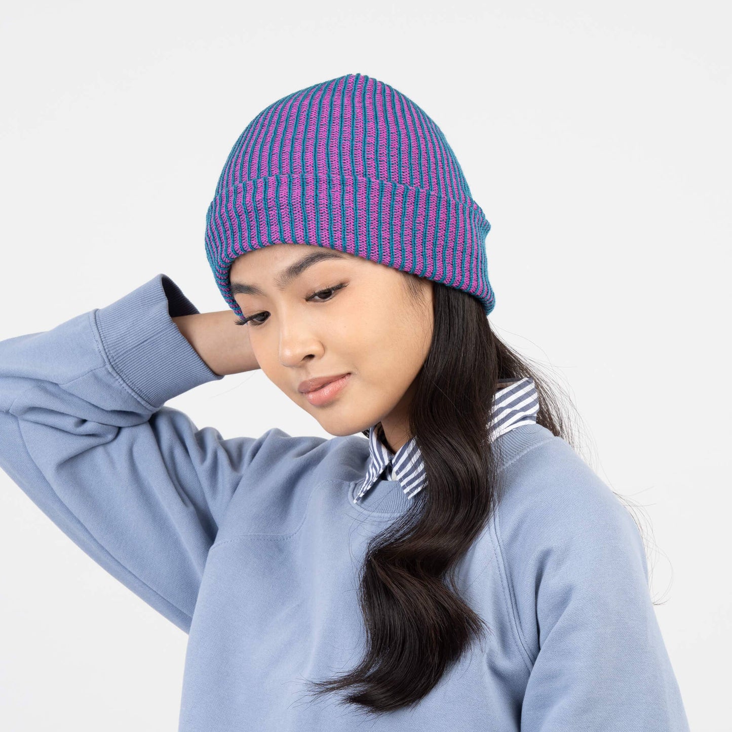 Simple Rib Knit Beanie: Peach Lime - PMA Store at the Portland Museum of Art, Maine