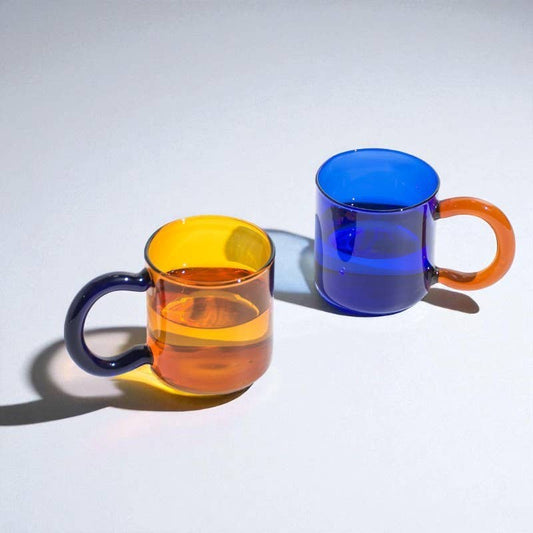 IVORE.GROUP (We cover All Import duty) - Nordic Morandi Color Artistic Glass Mug: Orange - PMA Store at the Portland Museum of Art, Maine