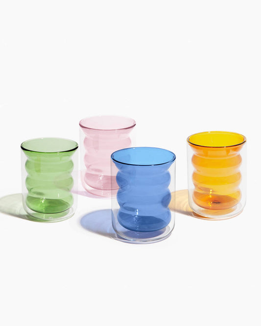 Poketo - Double Wall Groovy Cup: #20531 Blue - PMA Store at the Portland Museum of Art, Maine