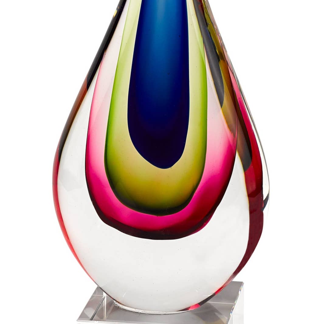 Badash - Essence Murano Style Mouth Blown 11.5" Teardrop Centerpiece - PMA Store at the Portland Museum of Art, Maine